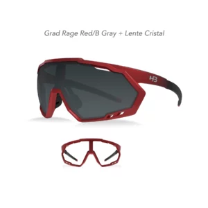 Óculos HB Spin Gradient Rage Red Blue Gray + Lente Cristal