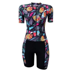 Macaquinho Ciclismo Feminino Marcio May Slim Ocean Leaves Tam P