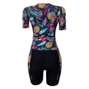 Macaquinho Ciclismo Feminino Marcio May Slim Ocean Leaves Tam P