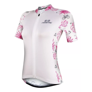 Camisa Ciclismo Feminino Márcio May Sport Pink Triangles Nat Tam P