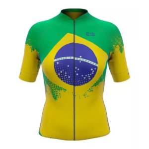 Camisa Ciclismo Feminino Márcio May Sport Bandeira Brasil Tam P