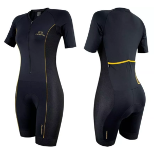 Macaquinho Ciclismo Feminino Marcio May Race Carbon Dourado Tam M