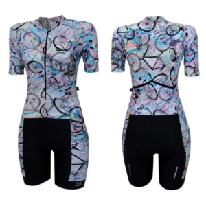 Macaquinho Ciclismo Feminino Marcio May Slim Bike Rainbow Tam G