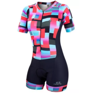 Macaquinho Ciclismo Fem Marcio May Slim Colorful Geometric Tam P