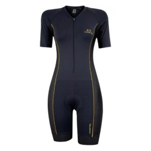 Macaquinho Ciclismo Feminino Marcio May Race Carbon Dourado Tam M