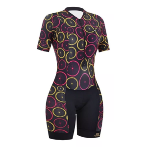 Macaquinho Ciclismo Feminino Marcio May Slim Rodas Bike Pto Tam G