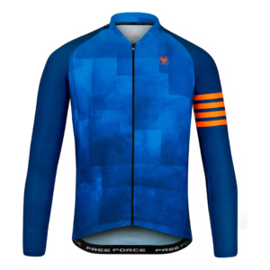 Camisa Ciclismo Masc Free Force Basic ML Freedom Azul/ Lrja Tam 3G