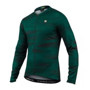 Camisa Ciclismo Masc Free Force Classic ML Scope Verde/Preto Tam M