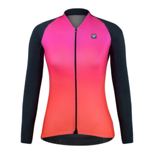 Camisa Ciclismo Fem Free Force Start Peluciada Pink Orange Tam G