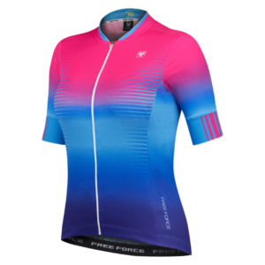 Camisa Ciclismo Feminino Free Force Sport Absolute Azul Rosa Tam M