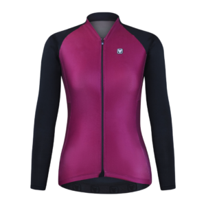 Camisa Ciclismo Feminino Free Force Start ML Peluciada Wine Tam G