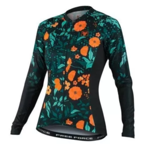 Camisa Ciclismo Feminino Free Force Start ML Bloom Orange Tam M