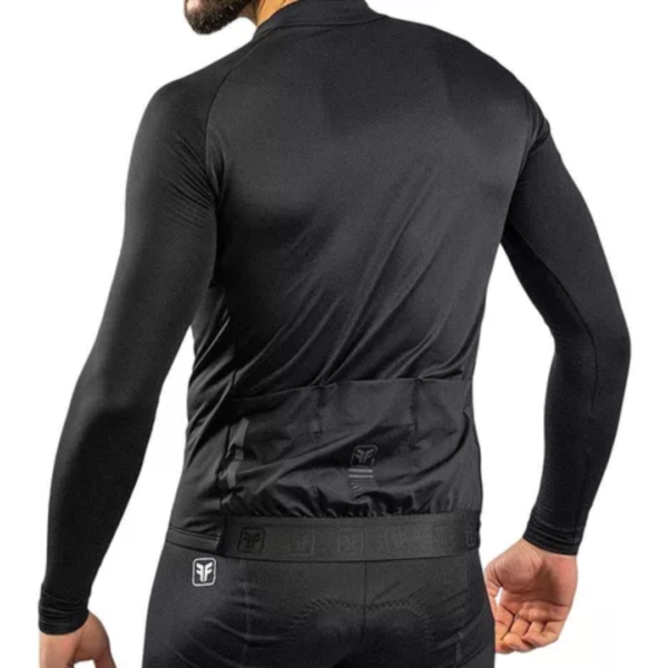 Camisa Ciclismo Masc Free Force Start ML Peluciada Black Tam 3G - Image 4