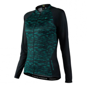 Camisa Ciclismo Feminino Free Force Sport ML Flaw Pto/ Vrd Tam G