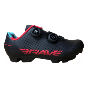 Sapatilha Ciclismo BRAVE MTB Spion MF529 Preto Vermelho Azul Tam 43