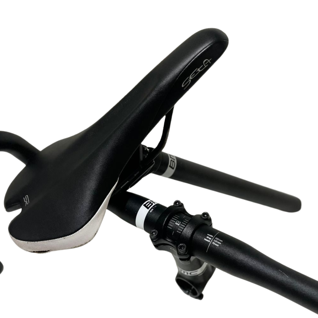 Kit Cock-pit BMC RDB03 Alloy guidão+mesa+canote+selim Usados - Imagem 2