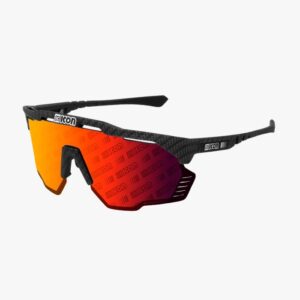 Óculos SCICON Aeroshade Kunken Carbon Matt Lente Vermelho