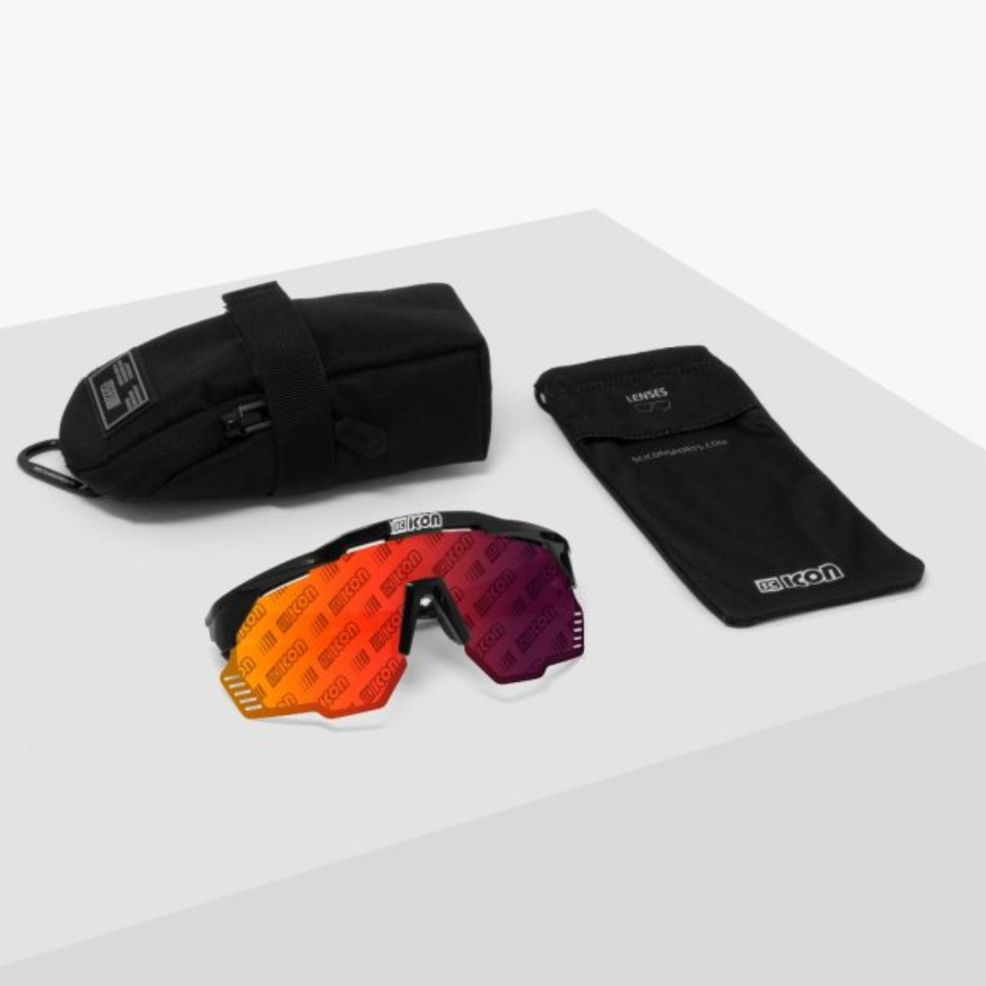 Óculos SCICON Aeroshade Kunken Carbon Matt Lente Vermelho - Imagem 4