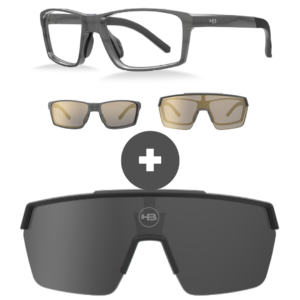 Kit Óculos HB Presto 2.0 Gold Chrome+ Lente Gray + Brinde HB