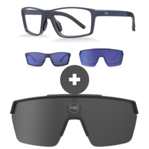Kit Óculos HB Presto 2.0 Blue Chrome+ Lente Gray + Brinde HB