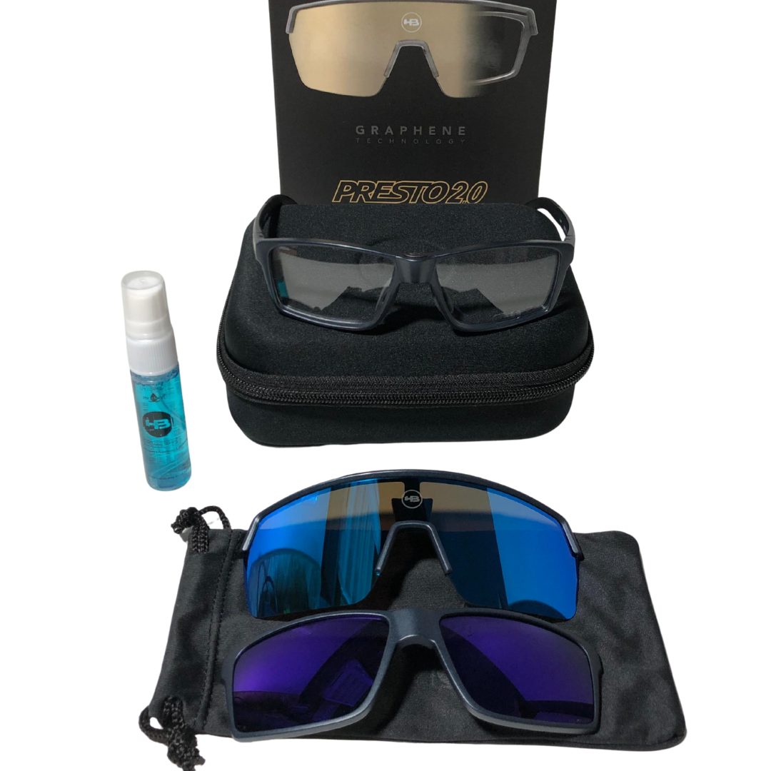 Kit Óculos HB Presto 2.0 Blue Chrome+ Lente Gray + Brinde HB - Imagem 5