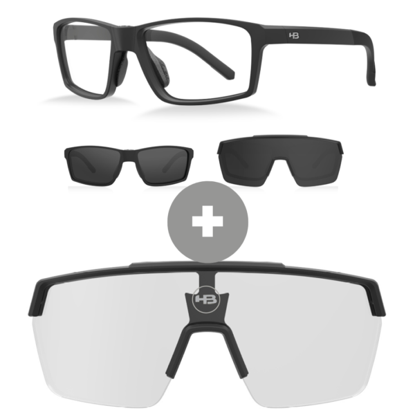 Kit Óculos HB Presto 2.0 Black Gray + Lente Photo+ Brinde HB