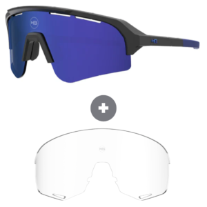 Kit Óculos HB Edge S Matte Black Blue Chrome + Lente R PHOTOCHROMIC