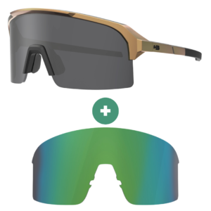 Kit Óculos HB Edge Gloss Gold Matte Black Gray + Lente Green Chrome