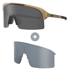 Kit Óculos HB Edge Gloss Gold Matte Black Gray + Lente Silver