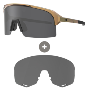 Kit Óculos HB Edge Gloss Gold Matte Black Gray + Lente R Silver