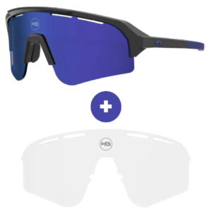 Kit Óculos HB Edge S Matte Black Blue Chrome + Lente S PHOTOCHROMIC