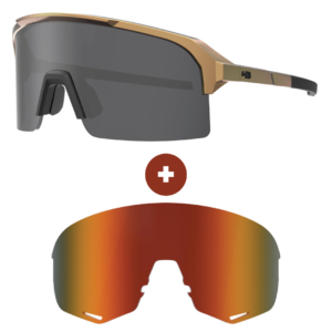 Kit Óculos HB Edge Gloss Gold Matte Black Gray + Lente R Orange Chrome