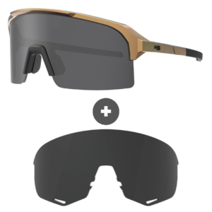 Kit Óculos HB Edge Gloss Gold Matte Black Gray + Lente R Gray