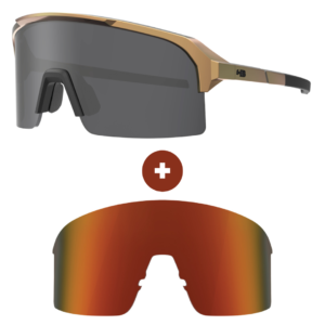 Kit Óculos HB Edge Gloss Gold Matte Black Gray + Lente Orange Chrome