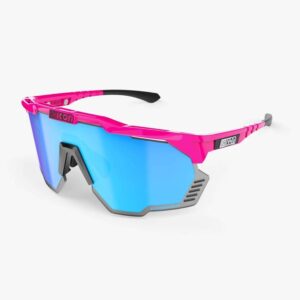 Óculos SCICON Aeroshade Kunken Edição Especial PINK Fluor Lente Azul
