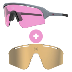 Kit Óculos HB Edge S M MOONSTONE M Blk Pink + Lente S Gold Chrome