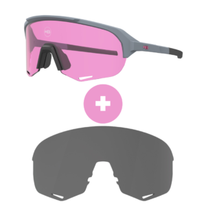 KIt Óculos HB Edge R Matte MOONSTONE / Matte Black Pink + Lente R Silver