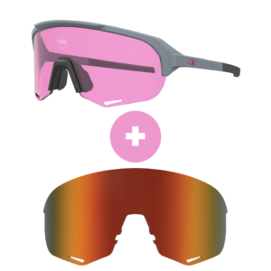 KIt Óculos HB Edge R Matte MOONSTONE / Matte Black Pink + Lente R Orange Chrome