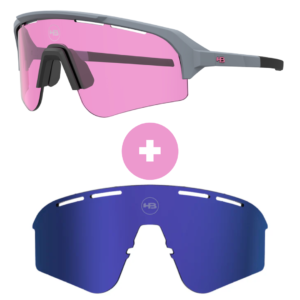 Kit Óculos HB Edge S M MOONSTONE M Blk Pink + Lente S Blue Chrome