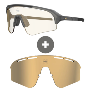 Kit Óculos HB Edge S M Dk Bsh PHOTOCHROMIC Gold + Lt S Gold