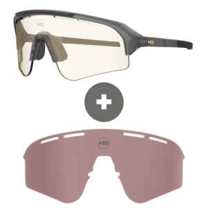 Kit Óculos HB Edge S M Dk Bsh PHOTOCHROMIC Gold + Lt S Amber