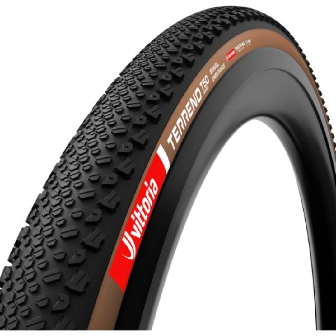 Par Pneu Vittoria Terreno Gravel T50 TLR 700x45 Endurance Preto Marrom 11A00612 - Imagem 2