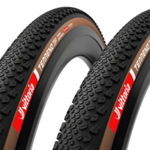 Par Pneu Vittoria Terreno Gravel T50 TLR 700×40+45 Endurance Preto Marrom 11A00610+11A00612