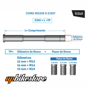 Eixo ICTUS Dianteiro Speed 142x12mm rosca 12×1,5mm