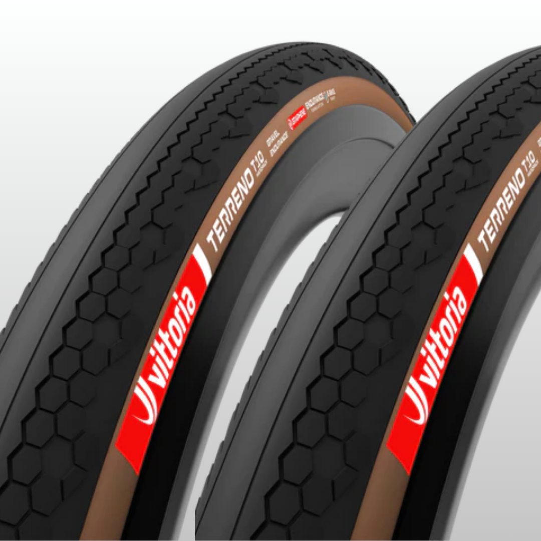 Par Pneu Vittoria Terreno Gravel T10 TLR 700x40 Endurance Preto Marrom 11A00823