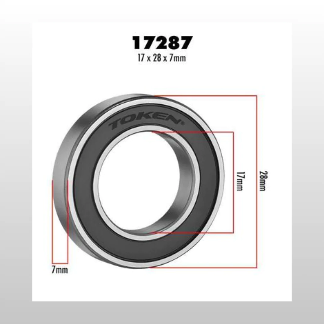 Par Rolamento Token TK17287 - ø17x28x7 Hub - Imagem 3