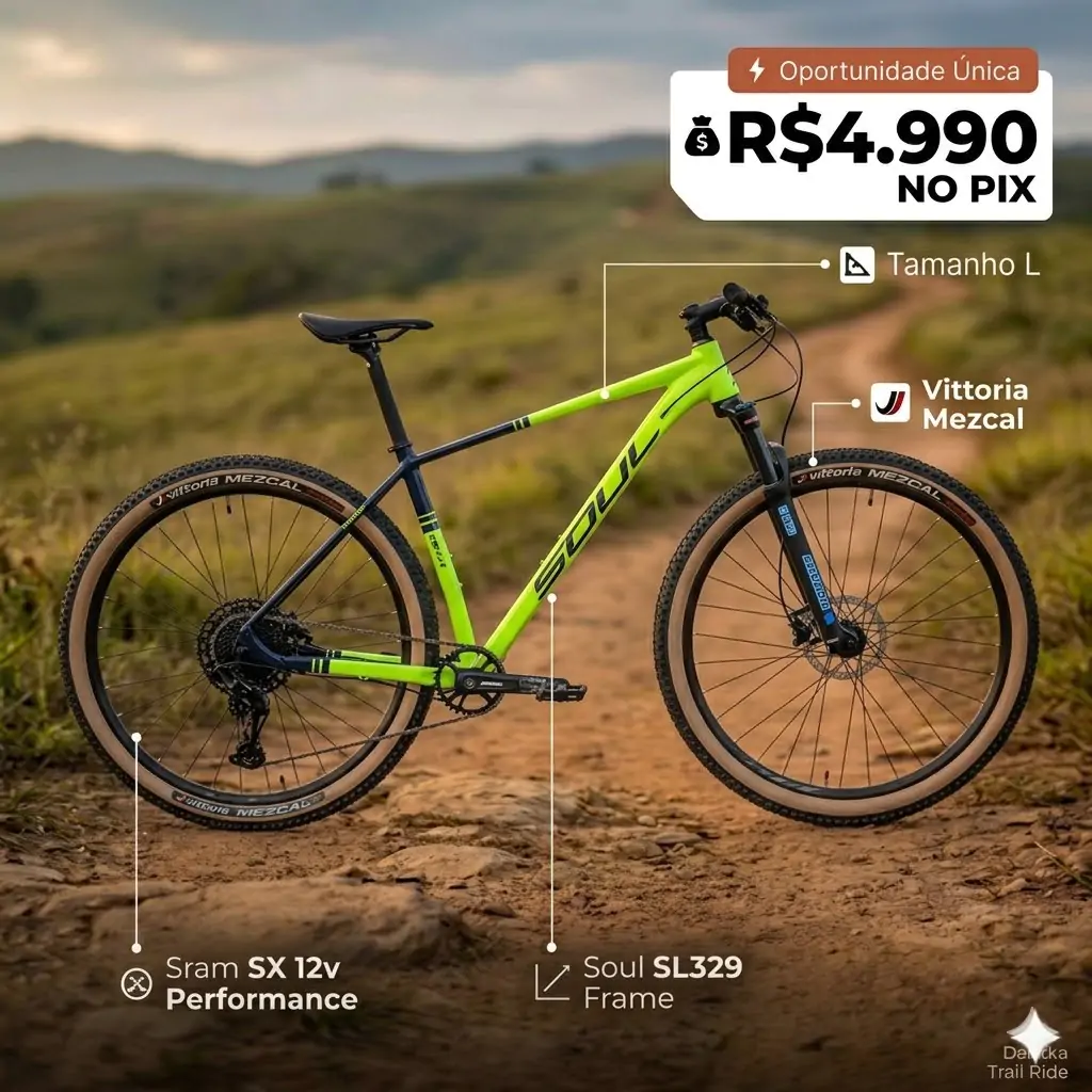 Bicicleta Soul SL329 Boost SX Suntour Canastra Tam L - Imagem 5