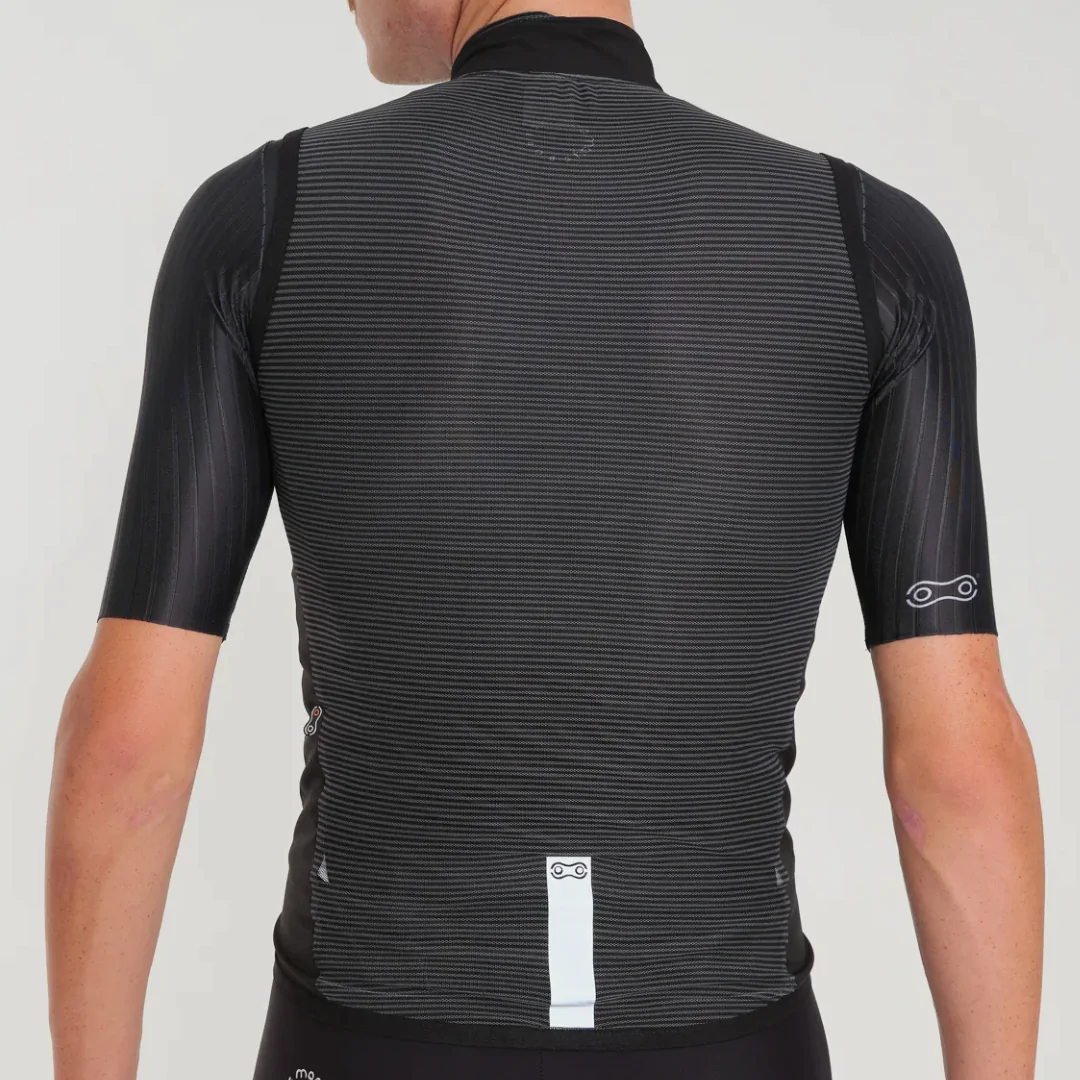 Colete Ciclismo Masc Corta VentoMarcio May New Race Preto - Imagem 2