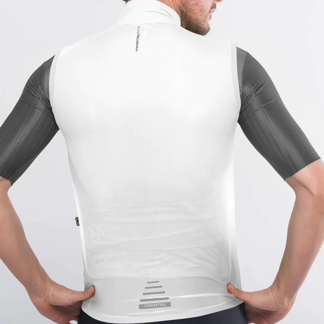 Colete Ciclismo Masc Corta VentoMarcio May New Race White - Imagem 2