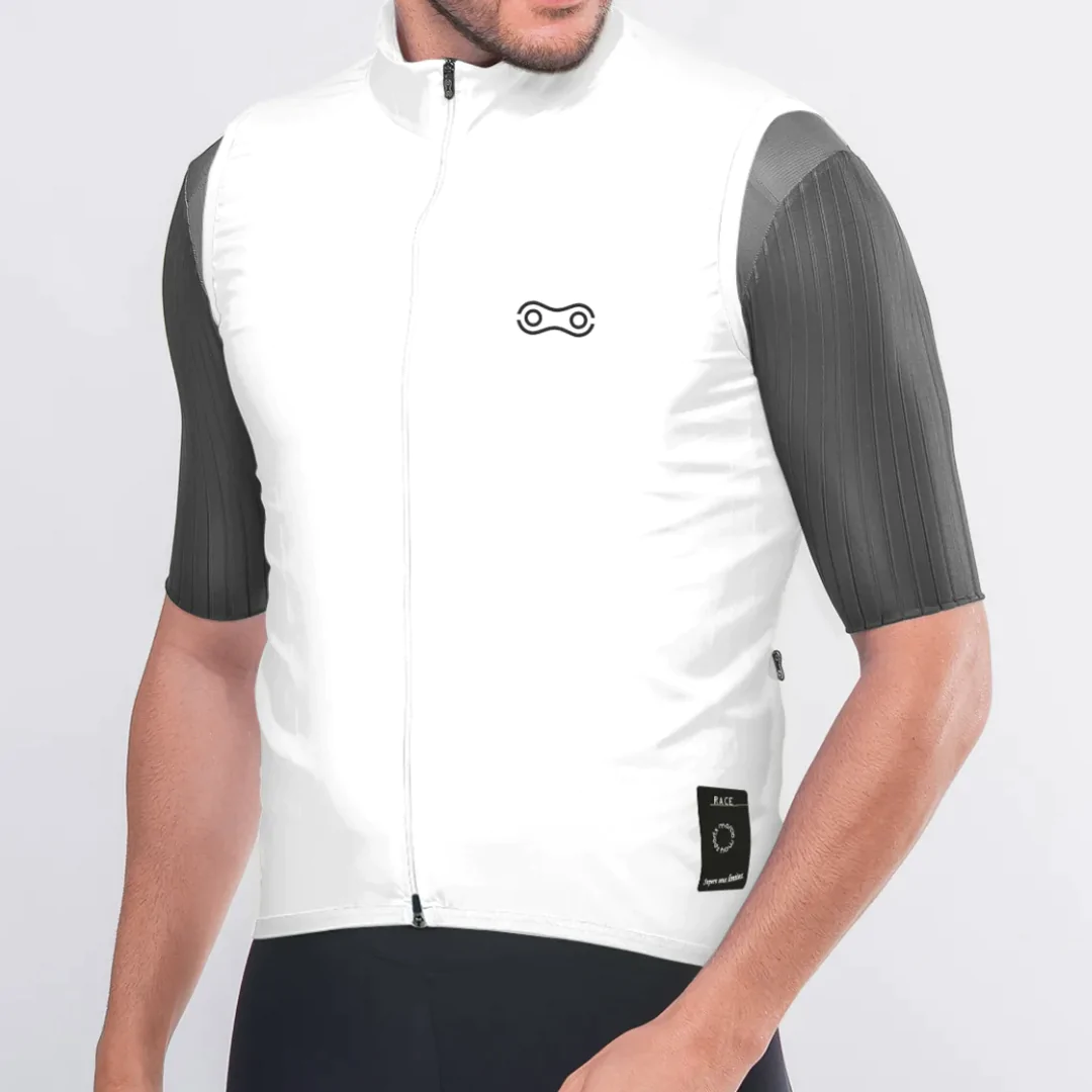 Colete Ciclismo Masc Corta VentoMarcio May New Race White